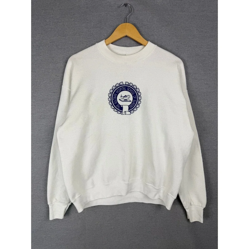 Vintage Fruit of the‎ Loom Aultman Hospital School of Nursing Sweatshirt White L